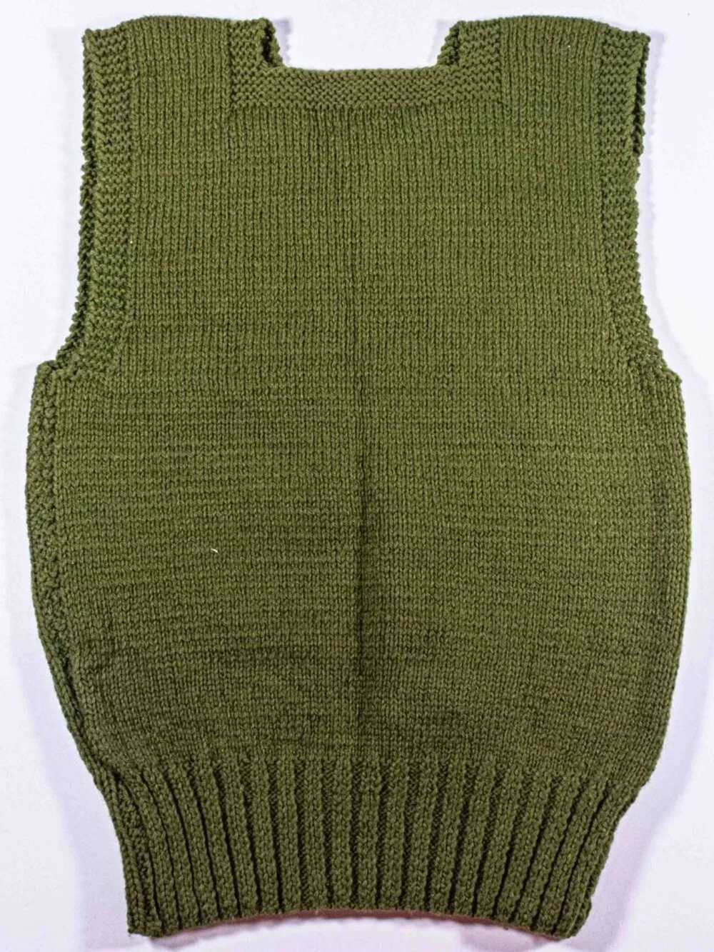 Vintage WWII American Red Cross Wool Sweater Vest Knit Olive Drab US Army
